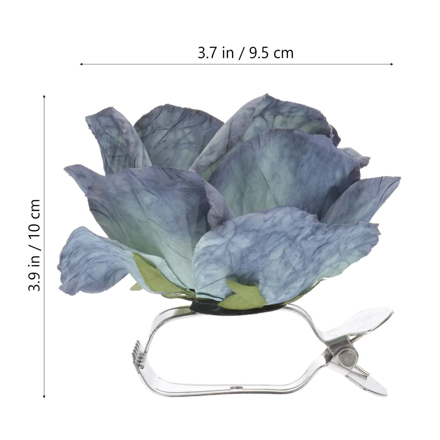 « headbands décoratifs fleurs bleues, métal robuste » (translates to: "decorative headbands blue flowers, sturdy metal")