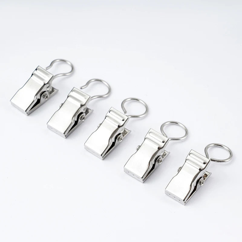 Clips de rideau en métal à anneau, lot de 50, pince crocodile