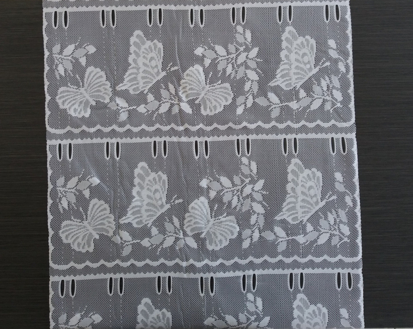 Rideau brise-bise blanc motif Papillone