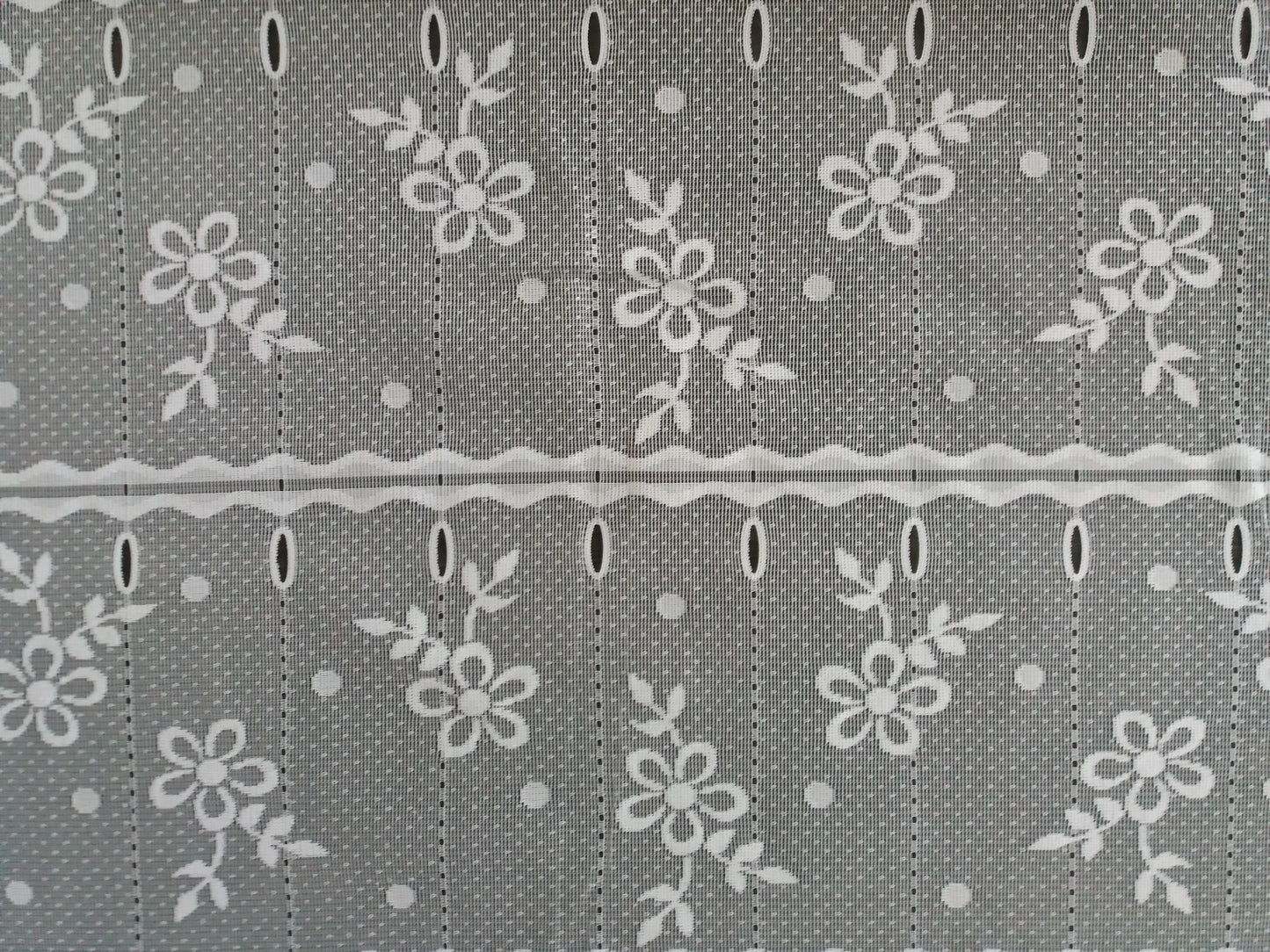 Rideau modulable blanc 60 cm de largeur motif Floralette