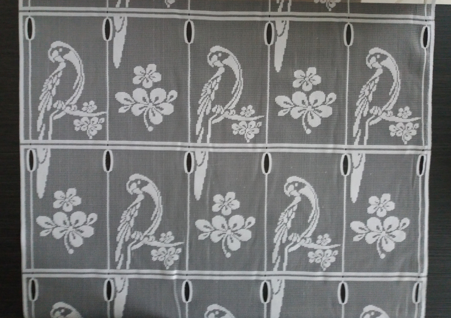 Rideau modulable blanc 60 cm de largeur motif Lydie