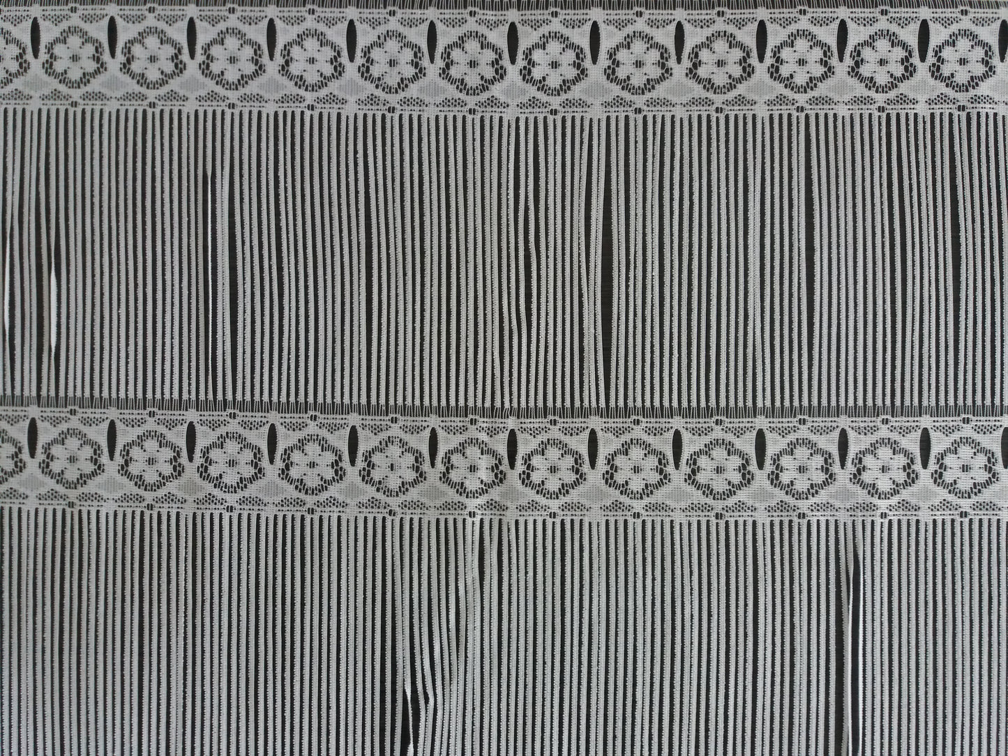 Rideau modulable blanc 60 cm de largeur motif Olga