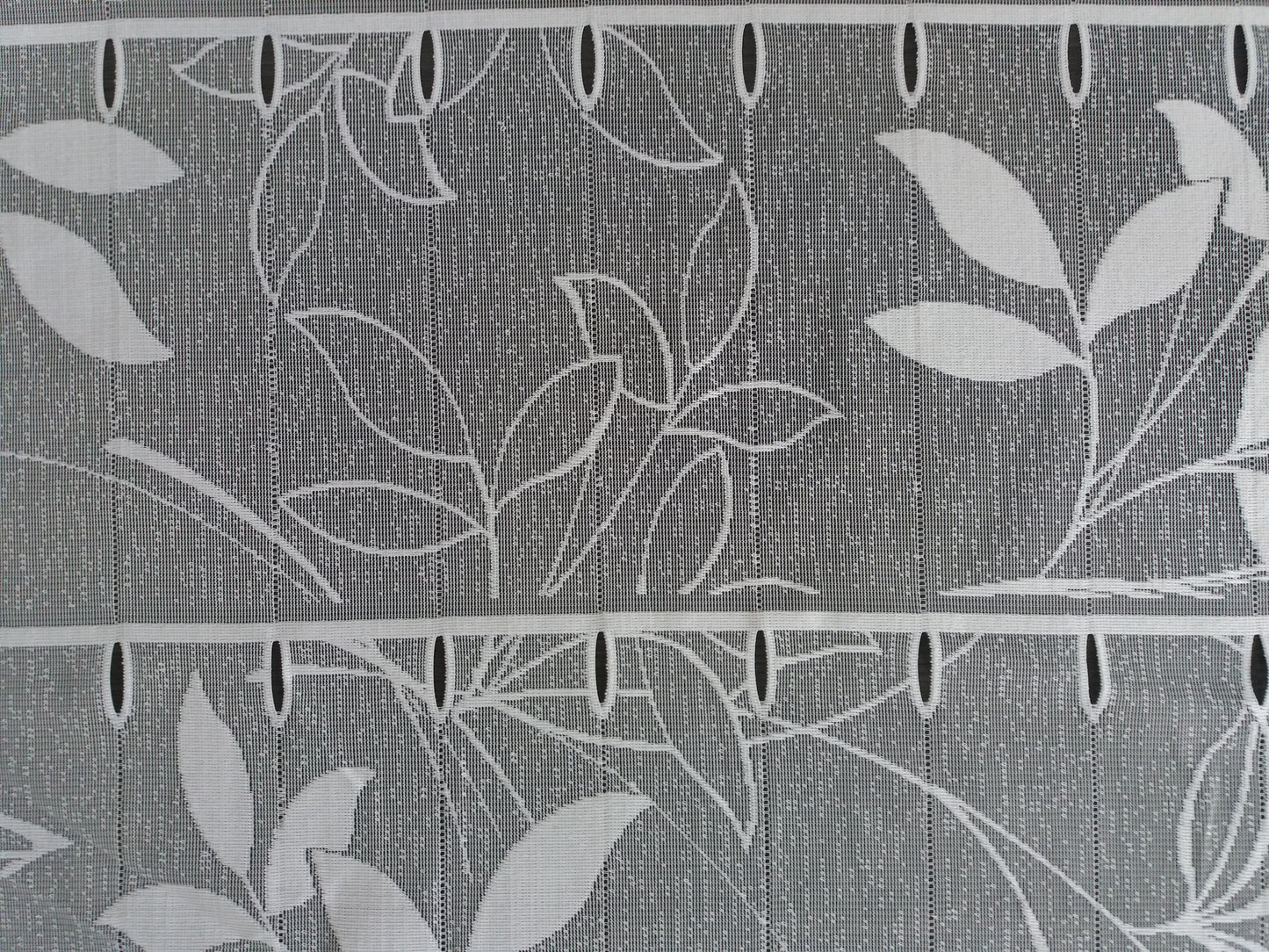 Rideau modulable blanc 60 cm de largeur motif Trifeuille