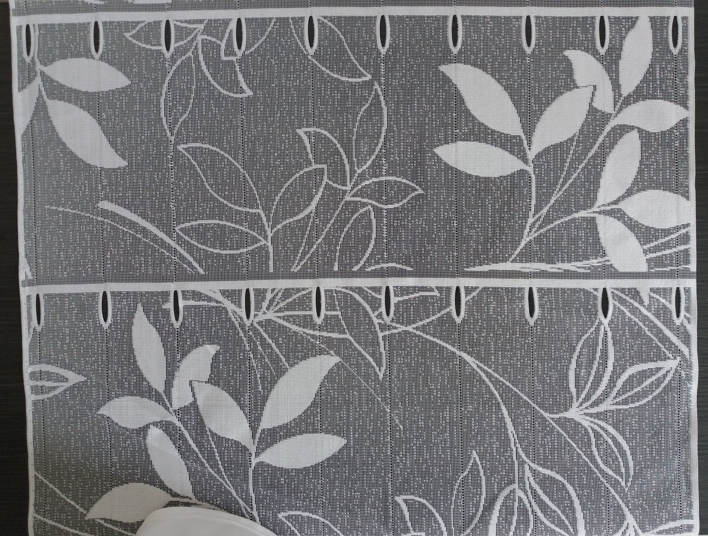 Rideau modulable blanc 60 cm de largeur motif Trifeuille