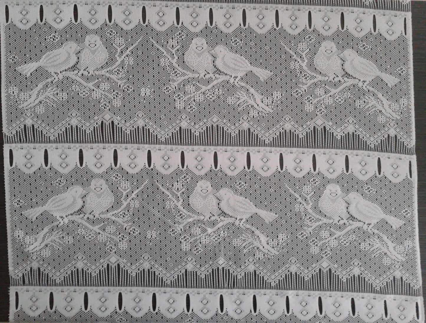 Rideau brise-vue blanc motif Moineaux