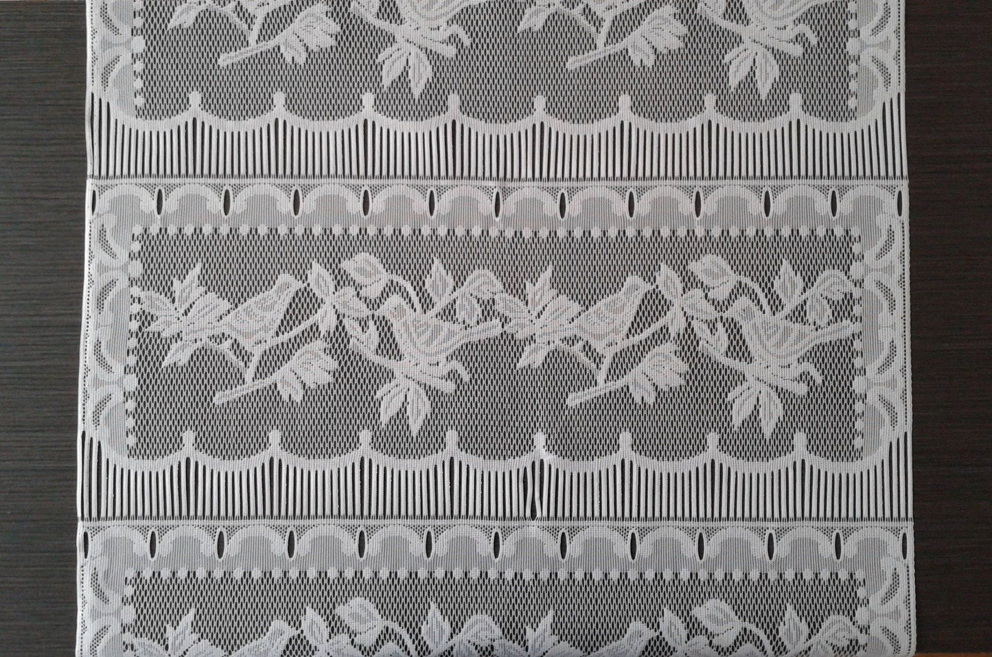Rideau brise-vue blanc motif Petits oiseaux