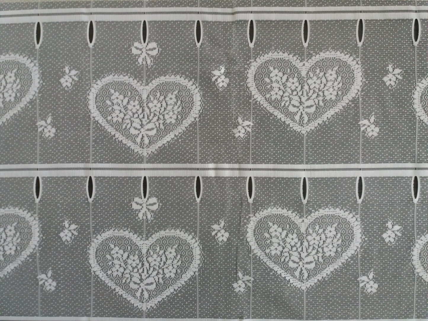 Rideau modulable blanc 90 cm de largeur motif Cupidon