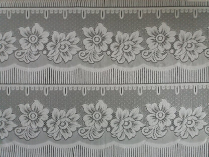 Rideau modulable blanc 90 cm de largeur motif Floralie