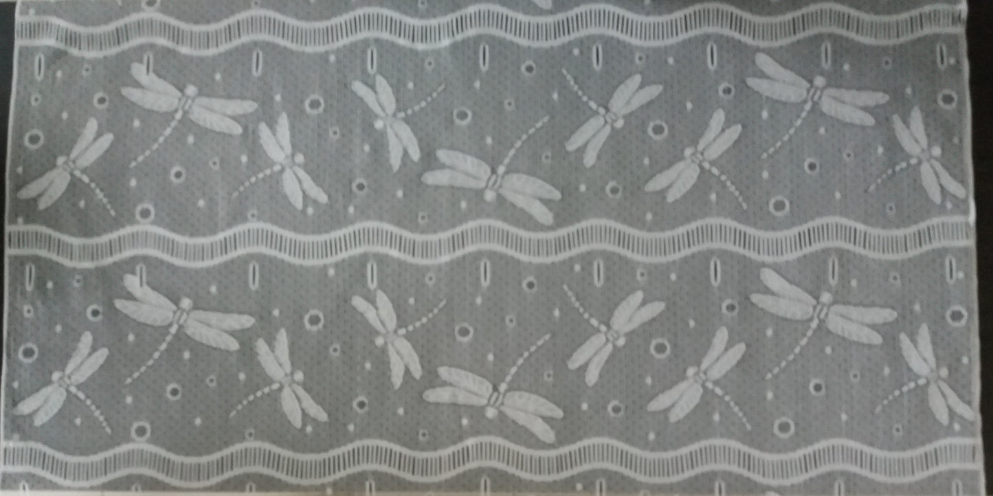 Rideau modulable blanc 90 cm de largeur motif Libella