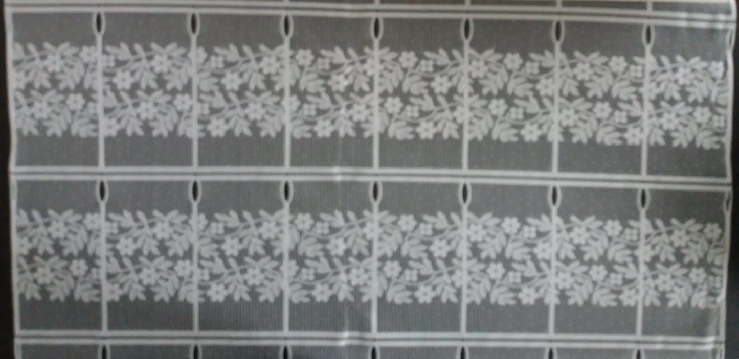 Rideau modulable blanc 90 cm de largeur motif Melody