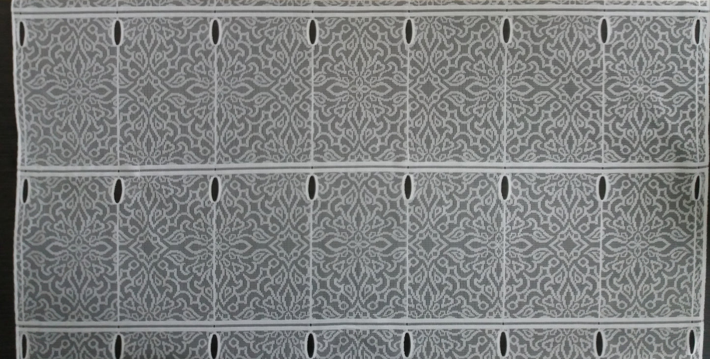 Rideau modulable blanc 90 cm de largeur motif Valou