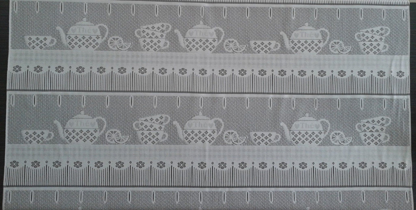 Rideau voilage blanc motif Tea time