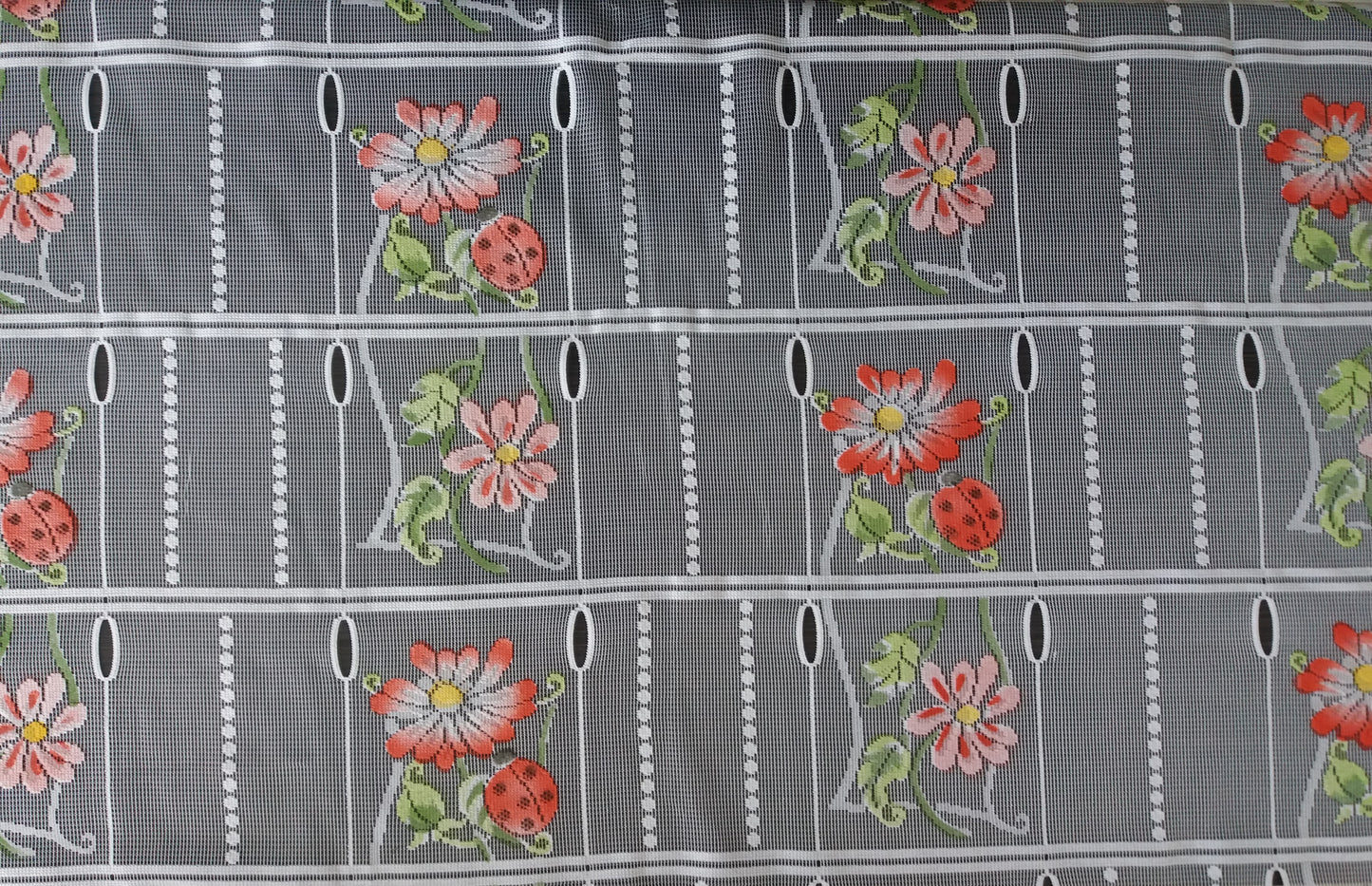 Rideau modulable coloré 90 cm de largeur motif Coccinella