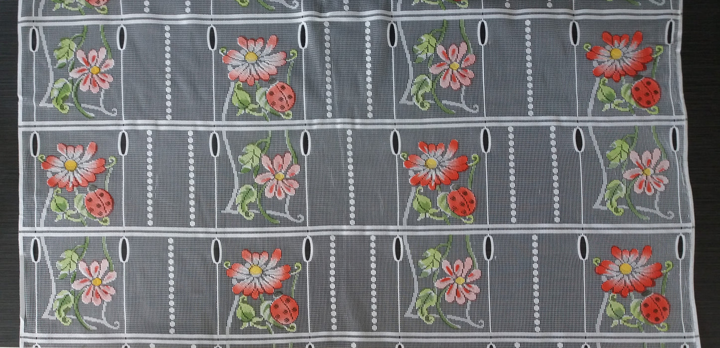 Rideau modulable coloré 90 cm de largeur motif Coccinella