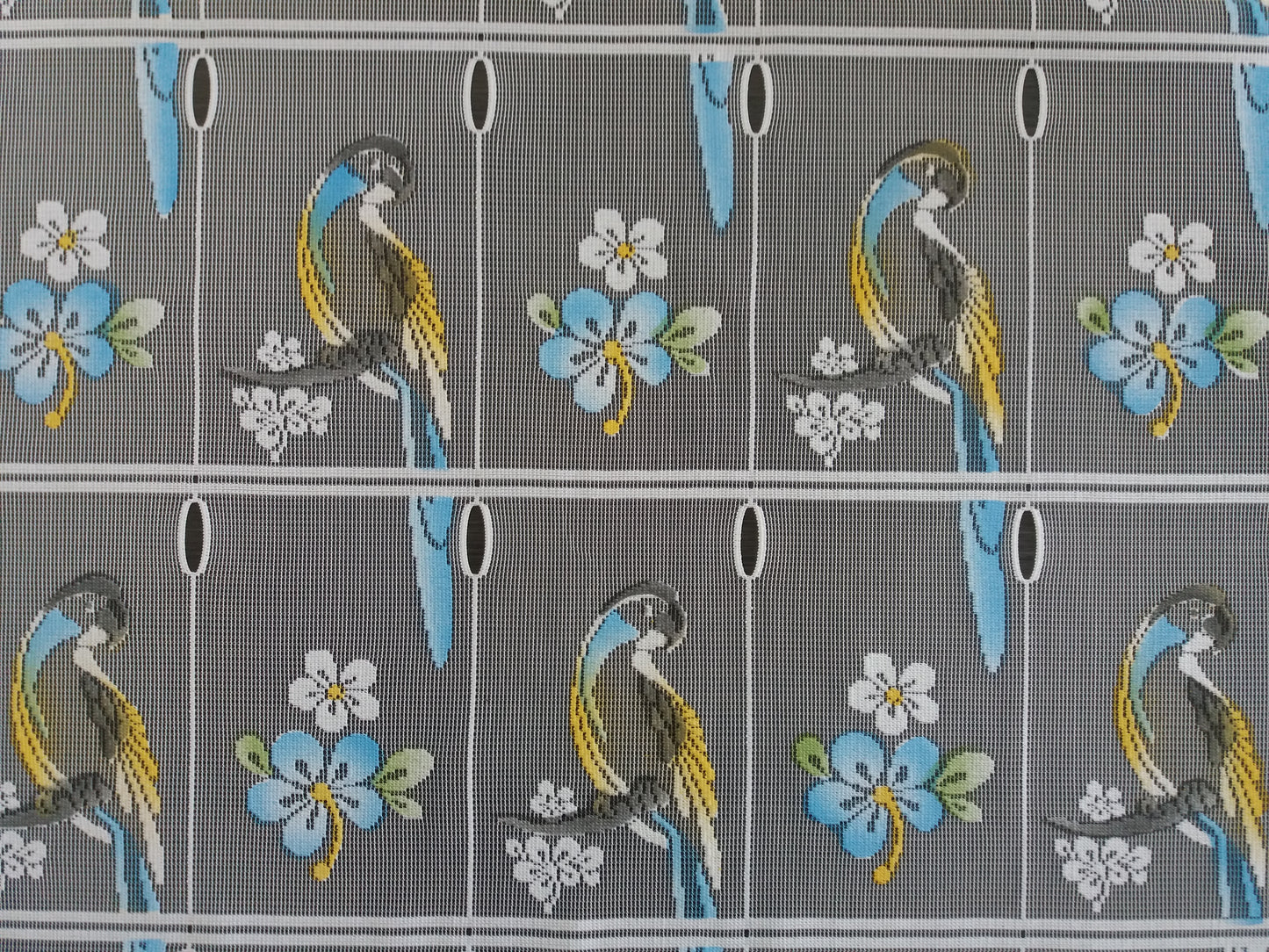 Rideau modulable coloré 90 cm de largeur motif Lydie bleu