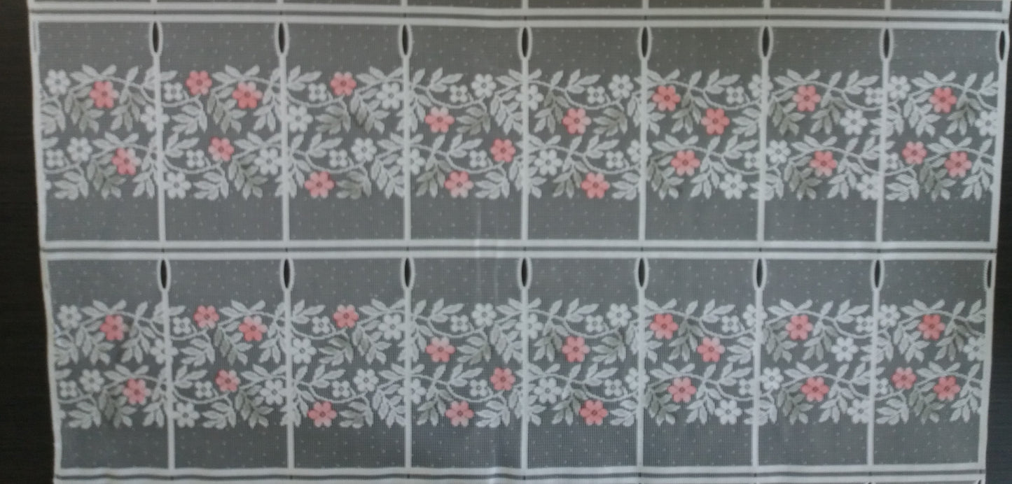 Rideau modulable coloré 90 cm de largeur motif Melody rose
