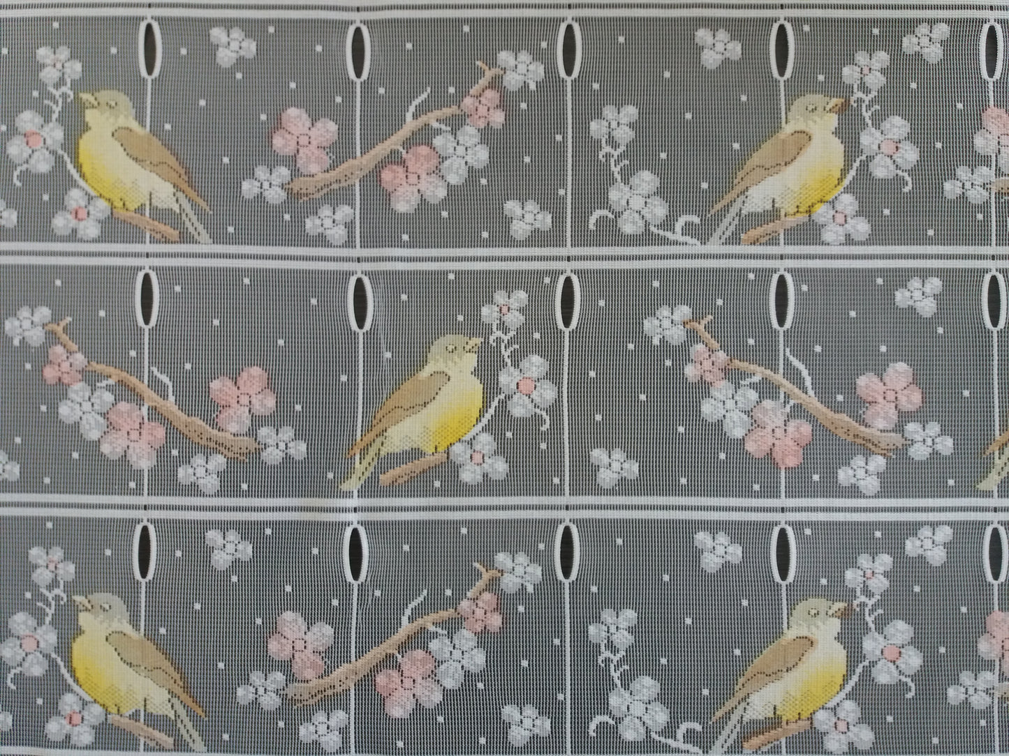 Rideau modulable coloré 90 cm de largeur motif Mesange