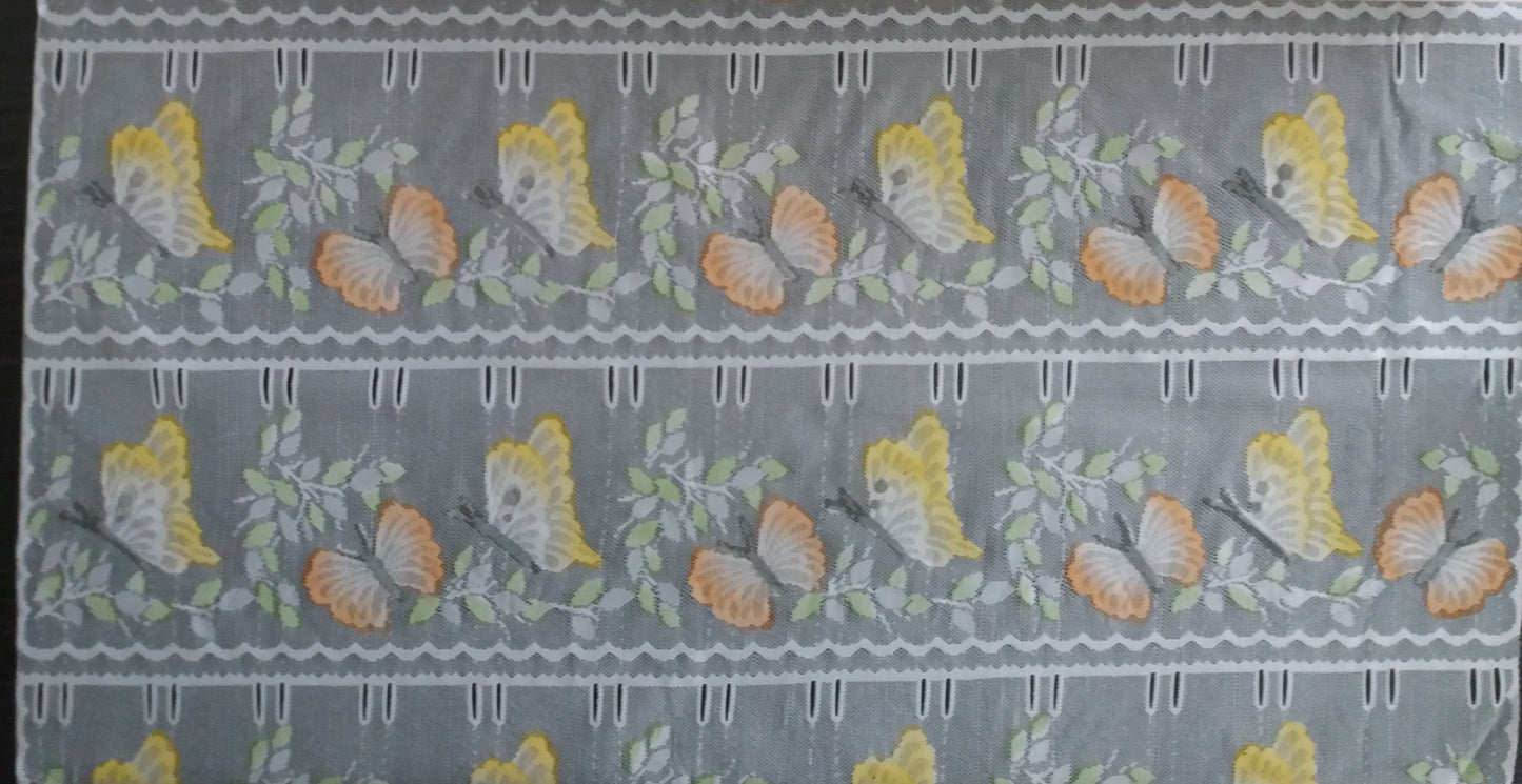 Rideau modulable coloré 90 cm de largeur motif Papillon jaune