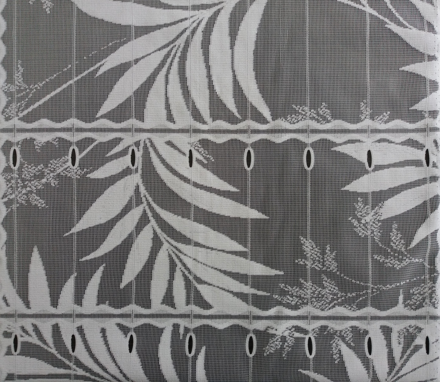 Tenda bianca con motivo di bambù - zoom