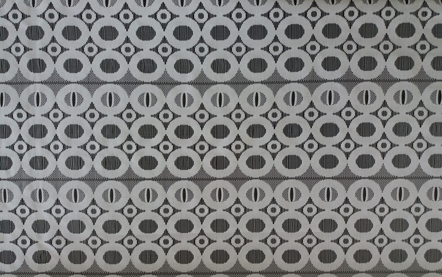 Tenda velata bianca con motivo a cerchi - zoom