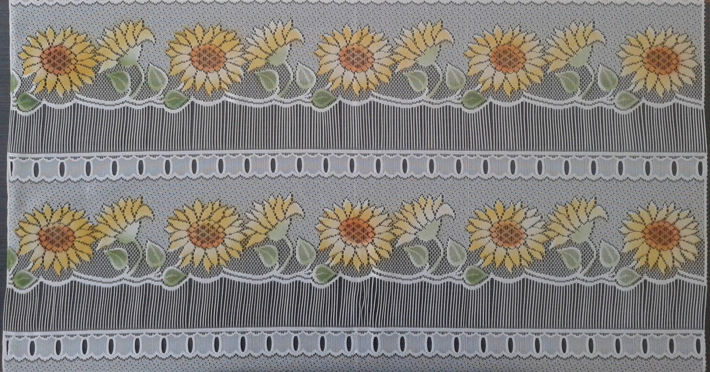 Tenda velata colorata con motivo a girasole