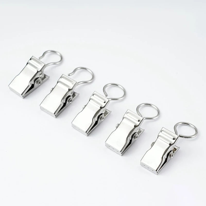 Clips de rideau en métal à anneau, lot de 50, pince crocodile
