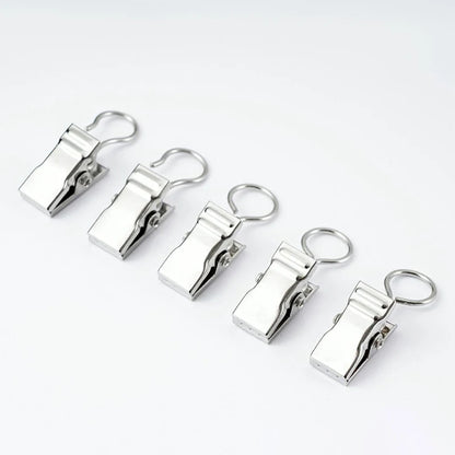 Clips de rideau en métal à anneau, lot de 50, pince crocodile