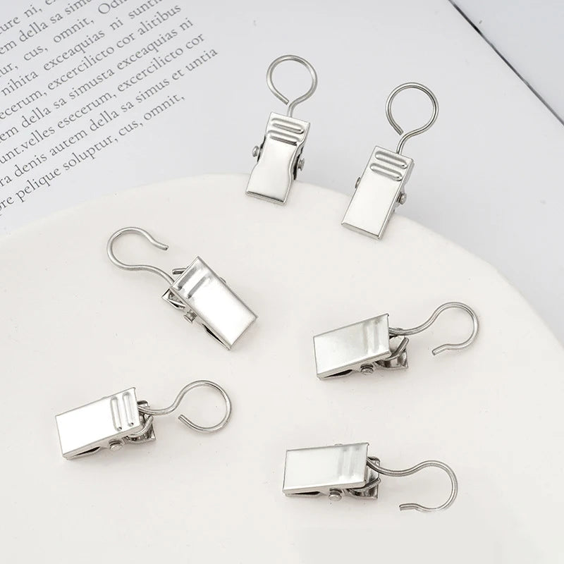 Clips de rideau en métal à anneau, lot de 50, pince crocodile