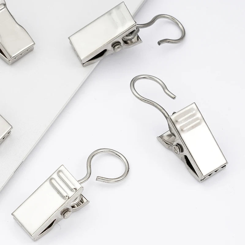 Clips de rideau en métal à anneau, lot de 50, pince crocodile