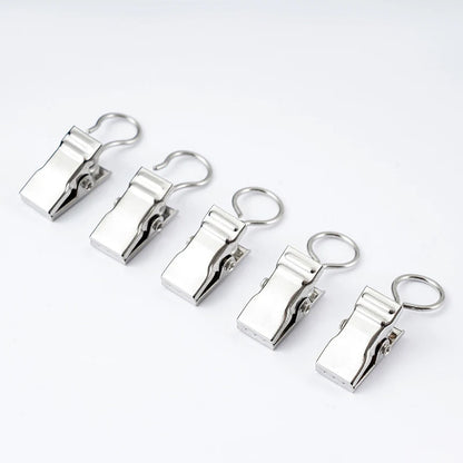 Clips de rideau en métal à anneau, lot de 50, pince crocodile