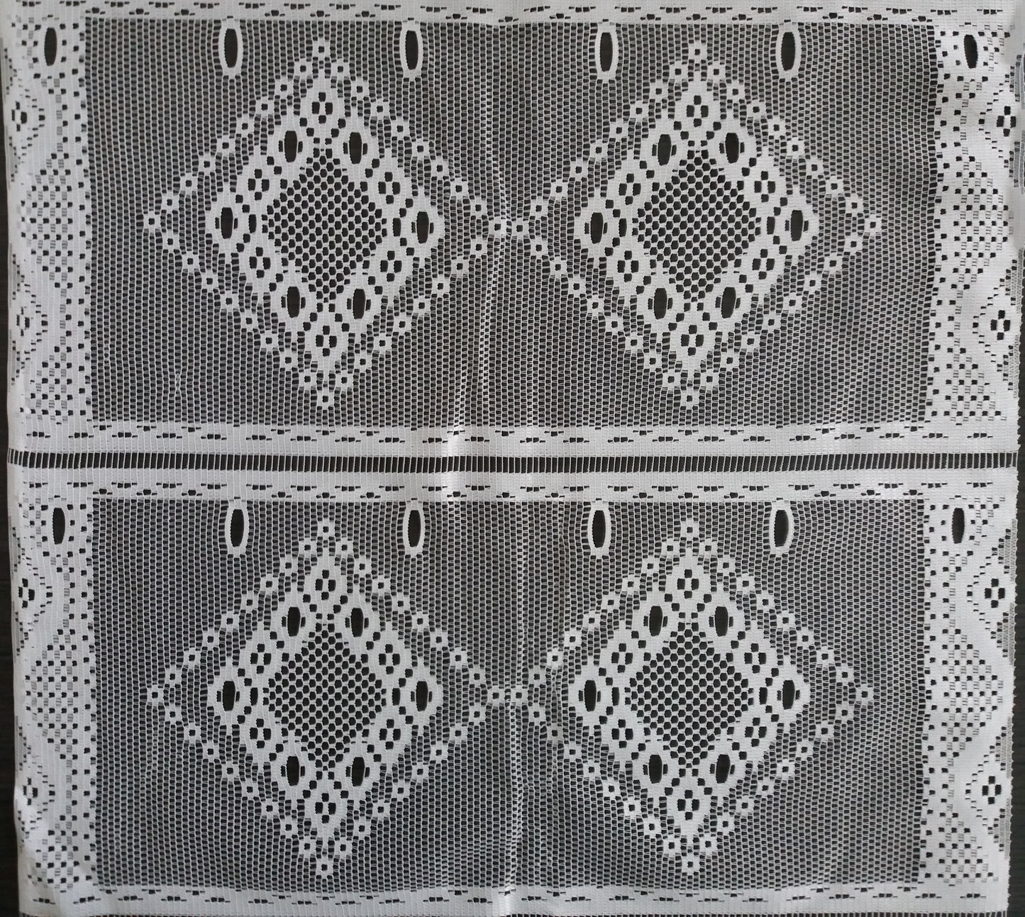 Rideau modulable blanc 45 cm de largeur motif Calisson