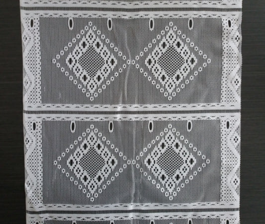 Rideau modulable blanc 45 cm de largeur motif Calisson