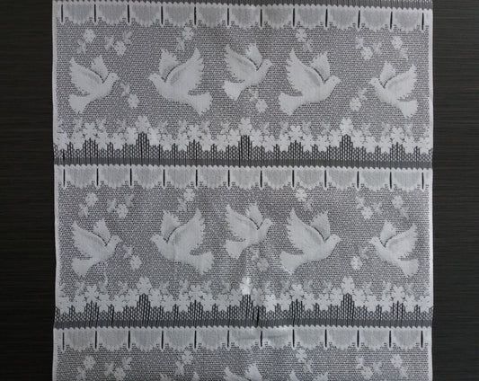 Rideau modulable blanc 45 cm de largeur motif Colombe