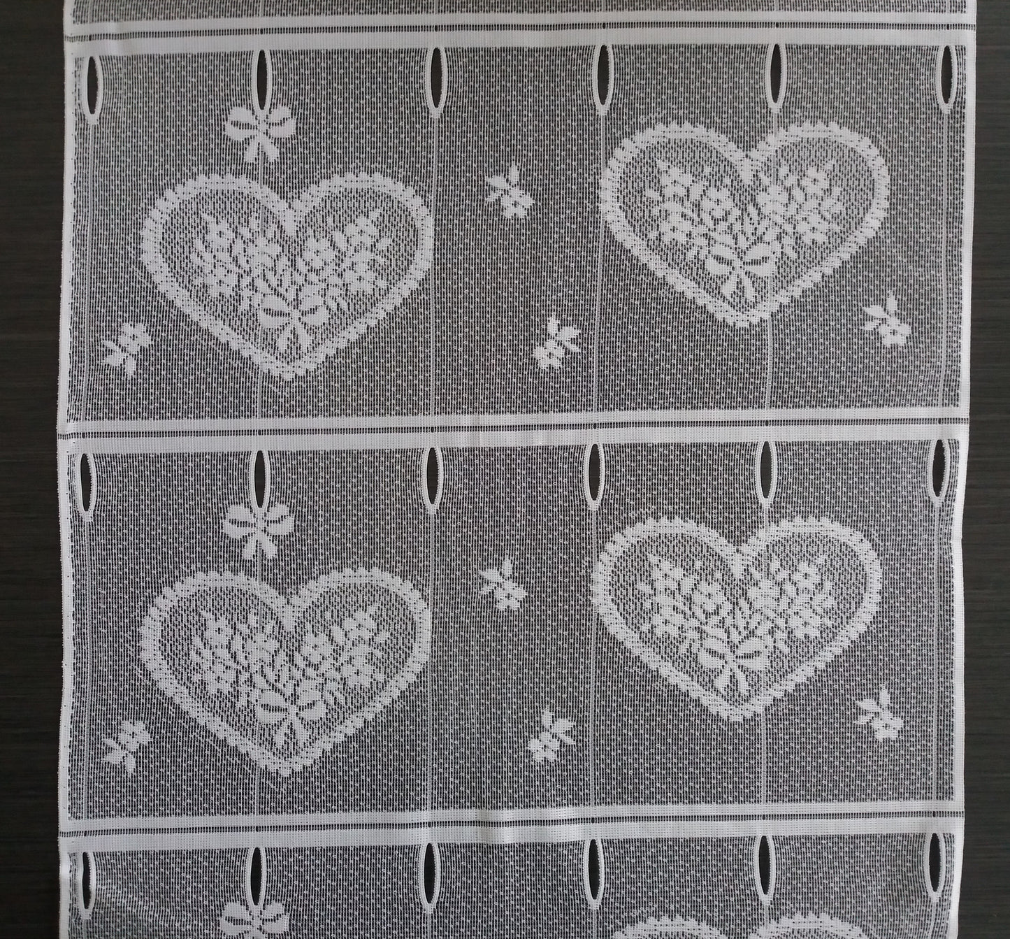 Rideau modulable blanc 45 cm de largeur motif Cupidon
