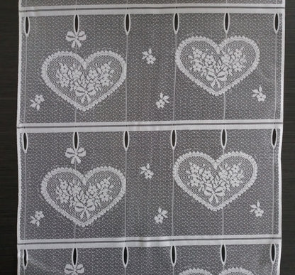 Rideau modulable blanc 45 cm de largeur motif Cupidon