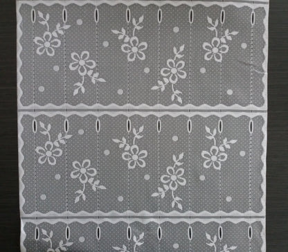 Rideau modulable blanc 45 cm de largeur motif Floralette