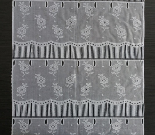 Rideau modulable blanc 45 cm de largeur motif Floralis