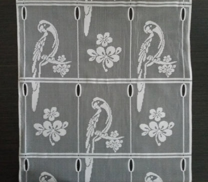 Rideau modulable blanc 45 cm de largeur motif Lydie