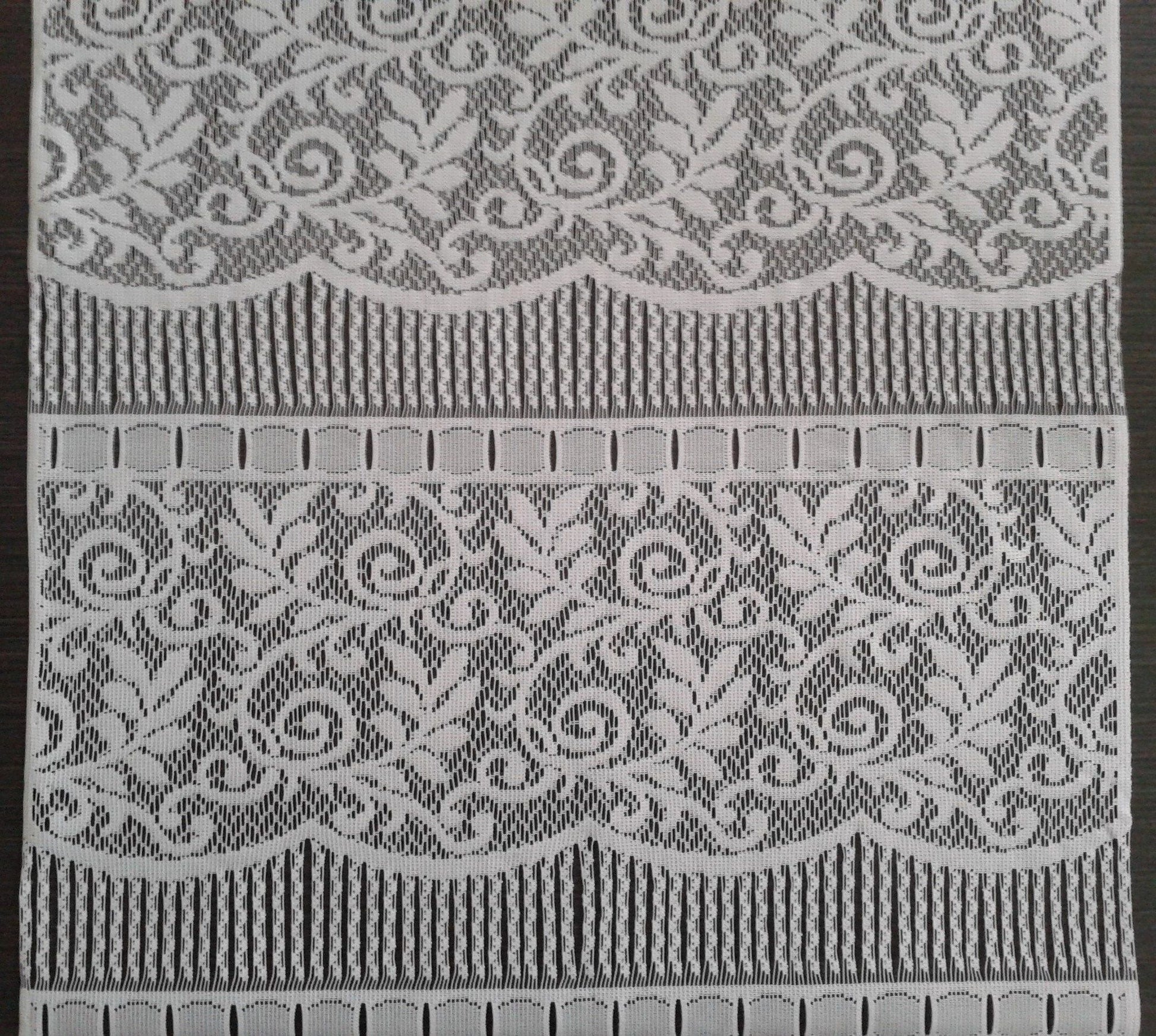 Rideau brise-bise blanc motif Arabesque (Zoom)