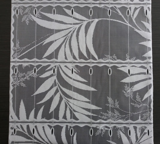 Rideau brise-bise blanc motif Bambou