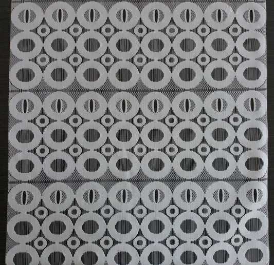 Rideau brise-bise blanc motif Cercles