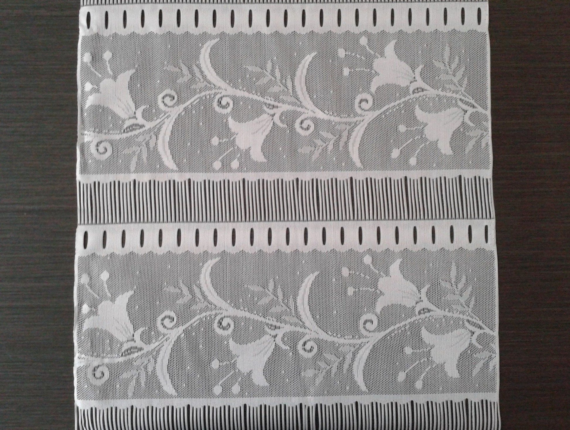 Rideau brise-bise blanc motif Clochettes