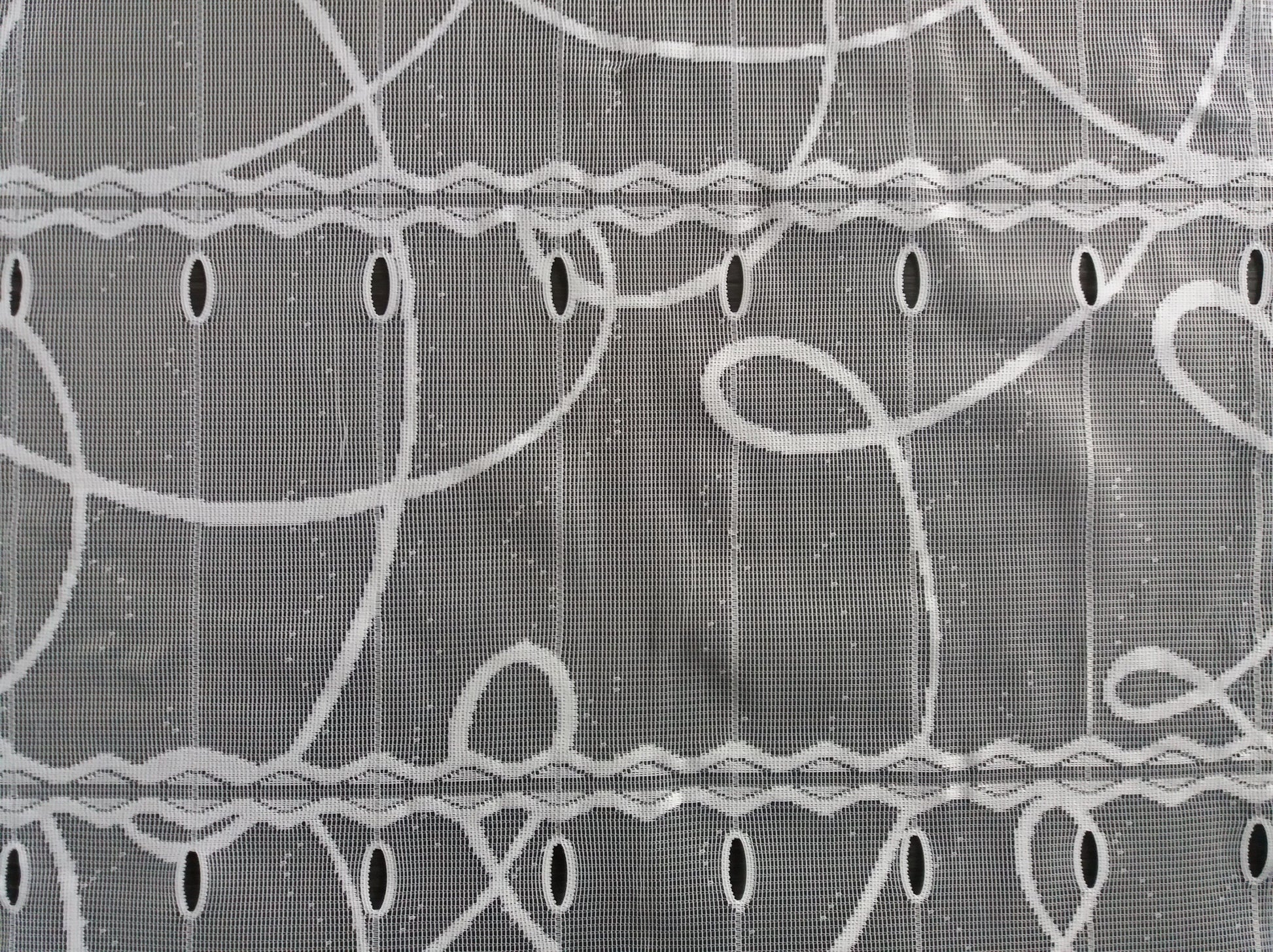 Rideau brise-bise blanc motif Courbe (zoom)