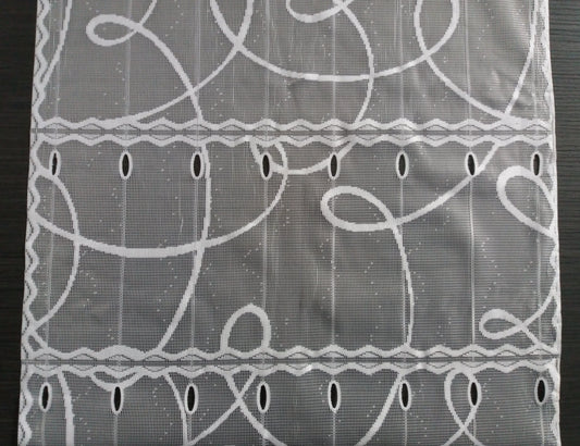 Rideau brise-bise blanc motif Courbe