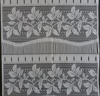 Rideau brise-bise blanc motif Feuillage (Zoom)