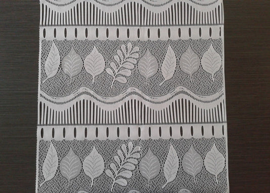 Rideau brise-bise blanc motif Feuilles