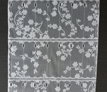 Rideau brise-bise blanc motif Fleuri 2