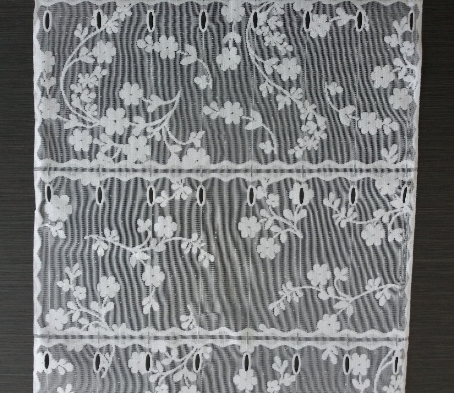 Rideau brise-bise blanc motif Fleuri 2