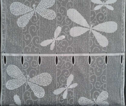 Rideau brise-bise blanc motif Libellie (Zoom)