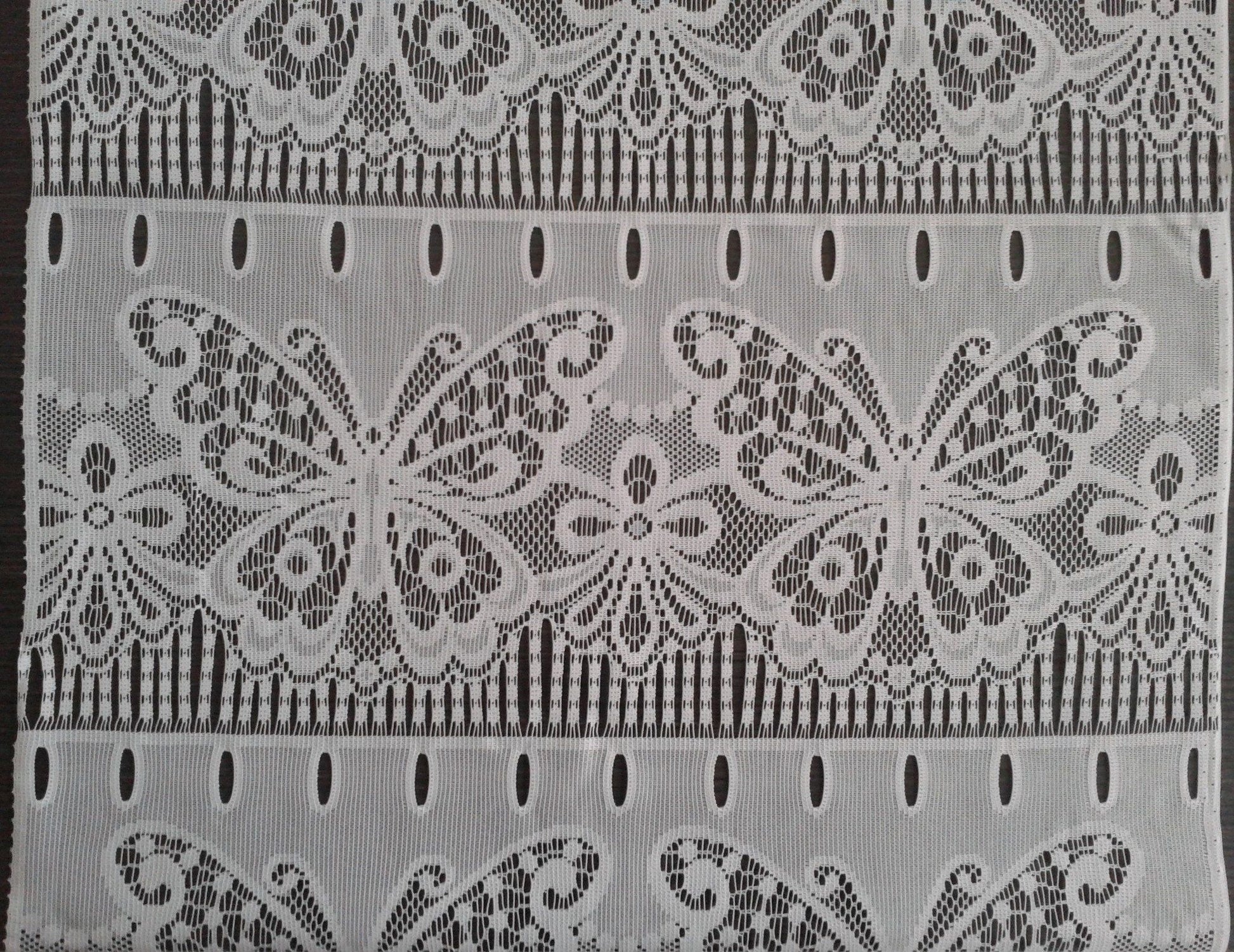 Rideau brise-bise blanc motif Stella (Zoom)